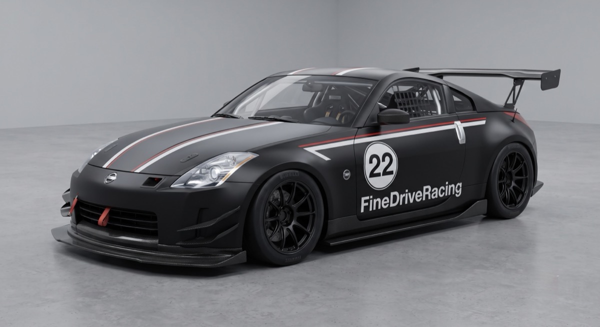 FineDriveRacing livery op een Nissan 350Z