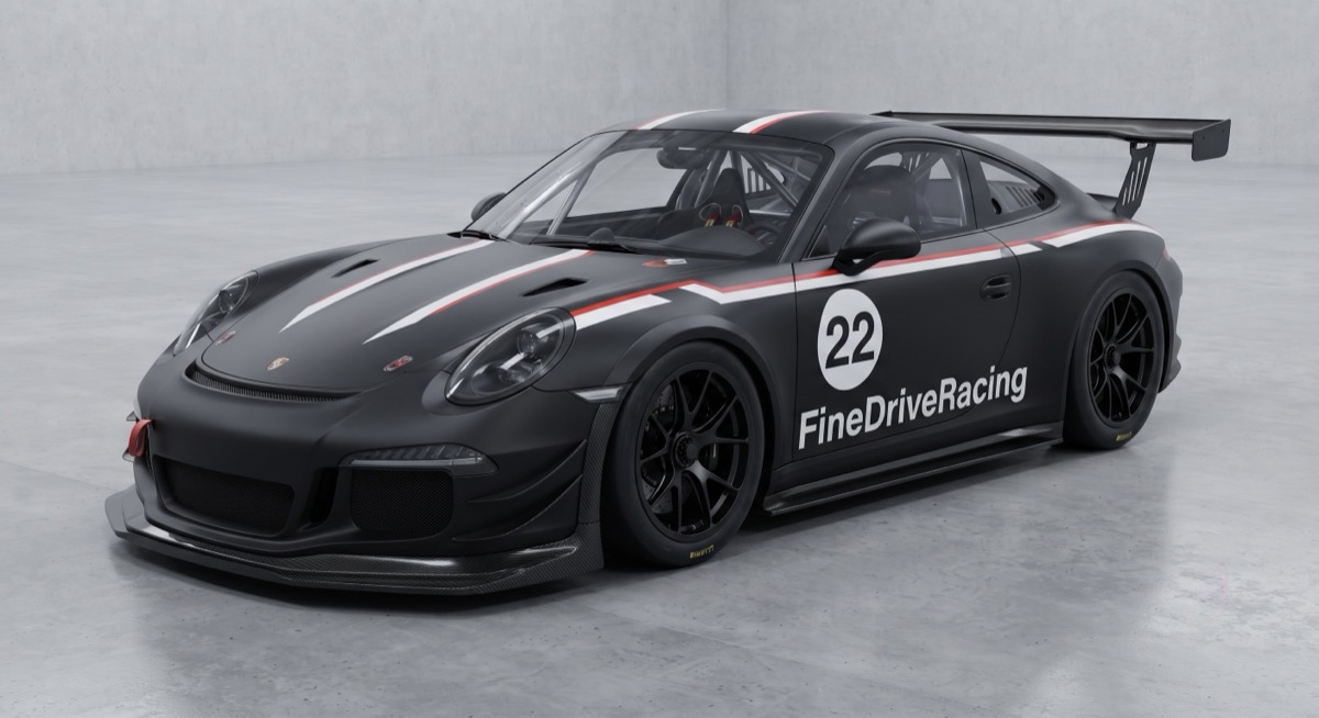 FineDriveRacing livery op een Porsche 911 GT3